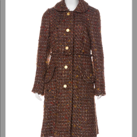KATE SPADE BROWN BOUCLE Fall Winter Wool COAT